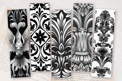 Monochrome Majesty PNG Bookmark Sublimation Design Product Image 2