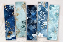 Winter Glitter Flowers PNG Bookmark Sublimation Designs Product Image 2
