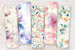 Delicate Watercolor Floral PNG Bookmark Sublimation Designs Product Image 2