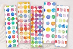 Watercolor Rainbow Polka Dot PNG Bookmark Sublimation Design Product Image 2