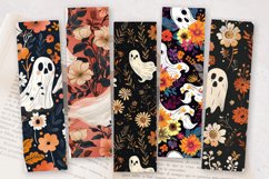 Boho Floral Ghost Halloween PNG Bookmark Sublimation Design Product Image 2