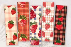 Strawberry plaid PNG Bookmark Sublimation Design Product Image 2
