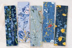 French Blue Garden Wildflowers PNG Bookmark Sublimation Desi Product Image 2