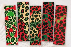 Red &amp; green Leopard Skin Christmas PNG Bookmark Sublimation Product Image 2