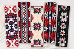 Patriotic Knitted Floral Plaid PNG Bookmark Sublimation Desi Product Image 2
