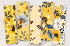 Yellow Floral Honeybees PNG Bookmark Sublimation Designs Product Image 2