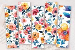 Watercolor Boho Flowers PNG Bookmark Sublimation Designs Product Image 2