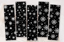 Black &amp; White Snowflakes PNG Bookmark Sublimation Designs Product Image 2