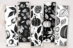 Black &amp; White Autumn PNG Bookmark Sublimation Designs Product Image 2