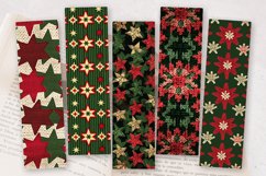 Red &amp; Green Knitted Stars PNG Bookmark Sublimation Designs Product Image 2