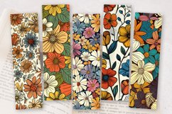 Retro Doodle Flowers PNG Bookmark Sublimation Designs Product Image 2