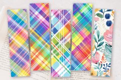 Rainbow Plaid PNG Bookmark Sublimation Designs Product Image 2