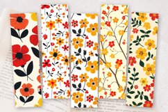 Red &amp; Yellow Cute Flowers PNG Bookmark Sublimation Designs Product Image 2