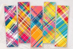 Bright Summer Plaid PNG Bookmark Sublimation Design Product Image 2