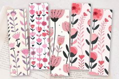 Pink Scandinavian Flowers PNG Bookmark Sublimation Designs Product Image 2