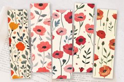 Cute Poppy Flowers PNG Bookmark Sublimation Designs Product Image 2