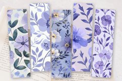 Cute Periwinkle Floral PNG Bookmark Sublimation Designs Product Image 2