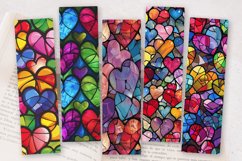 Stained Glass Hearts PNG Bookmark Sublimation Designs Product Image 2