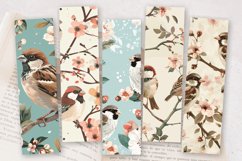 Cute Floral Sparrow PNG Bookmark Sublimation Designs Product Image 2