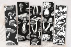 Monochrome Mushrooms PNG Bookmark Sublimation Designs Product Image 2