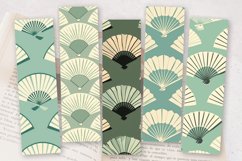 Mint Japanese Fan PNG Bookmark Sublimation Design Product Image 2