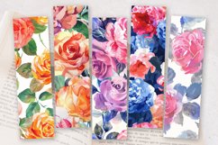 Summer Watercolor Roses Bouquet PNG Bookmark Sublimation Des Product Image 2