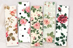Polka Dots &amp; Rose Flowers PNG Bookmark Sublimation Designs Product Image 2