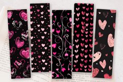 Black and Pink Valentines Day PNG Bookmark Sublimation Desig Product Image 2