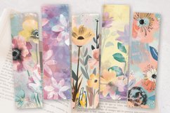 Pastel Mixed Media Flowers PNG Bookmark Sublimation Designs Product Image 2