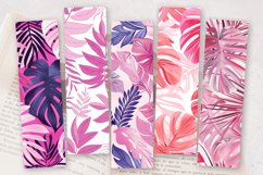 Pink Tropical Leaves PNG Bookmark Sublimation Designs Product Image 2