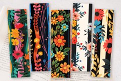 Floral Stripes Party PNG Bookmark Sublimation Design Product Image 2