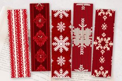 Red Knitted Christmas PNG Bookmark Sublimation Design Product Image 2