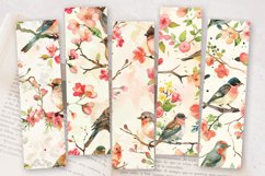 Spring Watercolor Birds PNG Bookmark Sublimation Designs Product Image 2