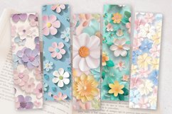 Pastel Felt Flowers PNG Bookmark Sublimation Designs Product Image 2