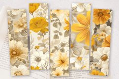 Beige &amp; Yellow Flowers PNG Bookmark Sublimation Designs Product Image 2