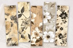 Beige Grunge Flowers Fabric PNG Bookmark Sublimation Designs Product Image 2