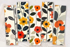 Mid Century Flowers PNG Bookmark Sublimation Designs Product Image 2