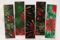 Red &amp; Green Fireworks PNG Bookmark Sublimation Designs Product Image 2