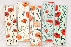 Whimsical Poppy Flowers PNG Bookmark Sublimation Designs Product Image 2