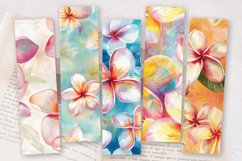 Watercolor Plumeria Flower PNG Bookmark Sublimation Designs Product Image 2