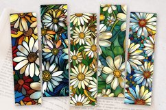 Stained Glass Daisy Flowers PNG Bookmark Sublimation Designs Product Image 2