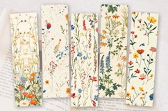 French Paper Cottagecore Wildflowers PNG Bookmark Sublimatio Product Image 2