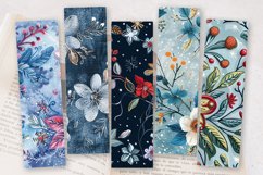 Winter Embroidery Flowers PNG Bookmark Sublimation Designs Product Image 2