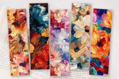 Abstract Oil Paint Flowers PNG Bookmark Sublimation Designs Product Image 2