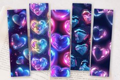 Neon 3D Puffy Glitter Hearts PNG Bookmark Sublimation Des Product Image 2