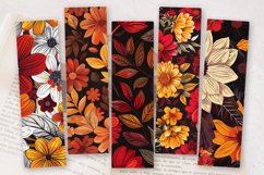 Abstract Fall Flowers PNG Bookmark Sublimation Design Product Image 2