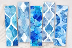 Watercolor Pastel Sapphire Blue PNG Bookmark Sublimation Des Product Image 2