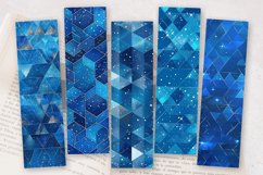 Blue Glittery Geometric PNG Bookmark Sublimation Design Product Image 2