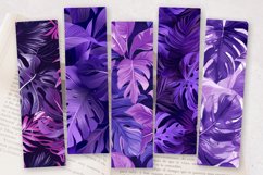 Purple Tropical Leaves Floral PNG Bookmark Sublimation Desig Product Image 2