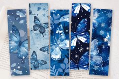 Winter Blue Butterfly PNG Bookmark Sublimation Designs Product Image 2